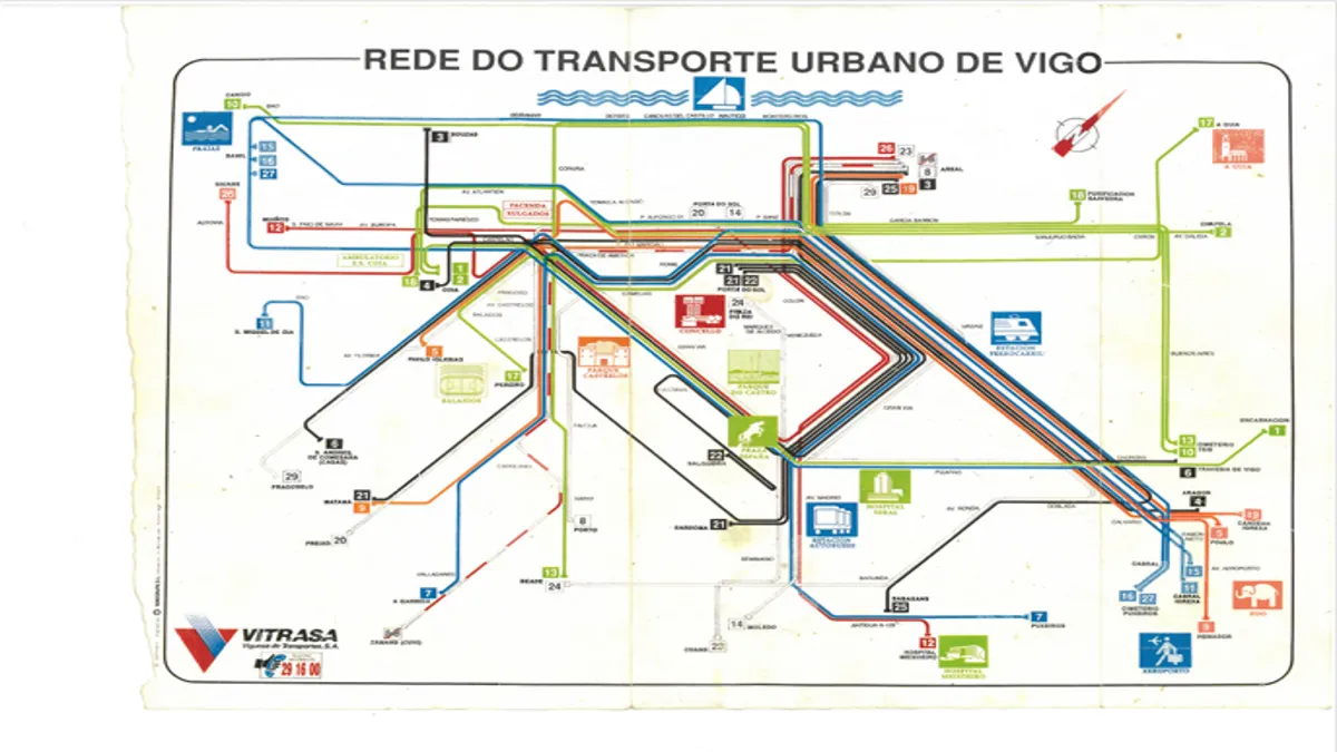 El plano de líneas de 1990