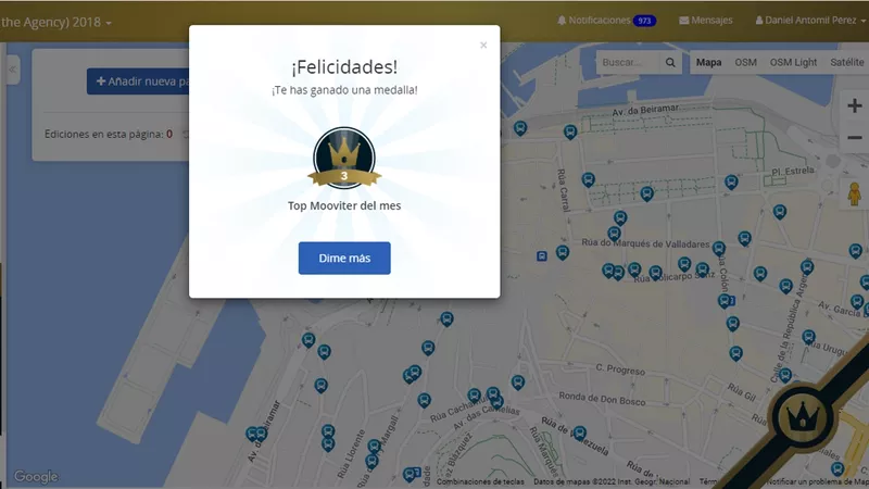 Ver esto al abrir mi cuenta de Moovit alegra el día