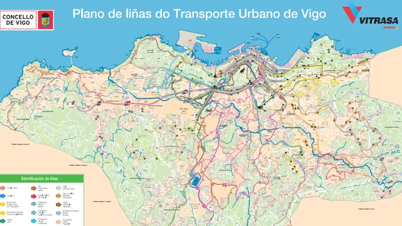 El plano en cuestión, tal y como se publicó en 2016 y se instala en las marquesinas desde entonces.