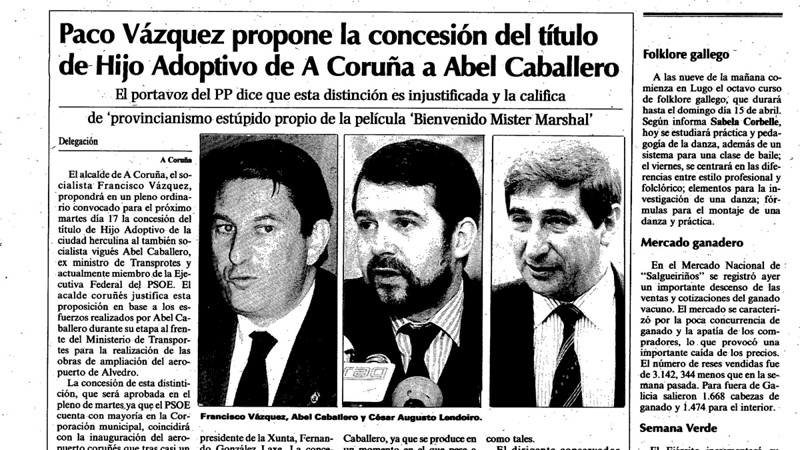 Hay que ver las cosas que uno se encuentra cuando se bucea la hemeroteca para hacer el trabajo de la historia de Vitrasa... Esta es la página 20 del Faro de Vigo, del 13 de abril de 1990.