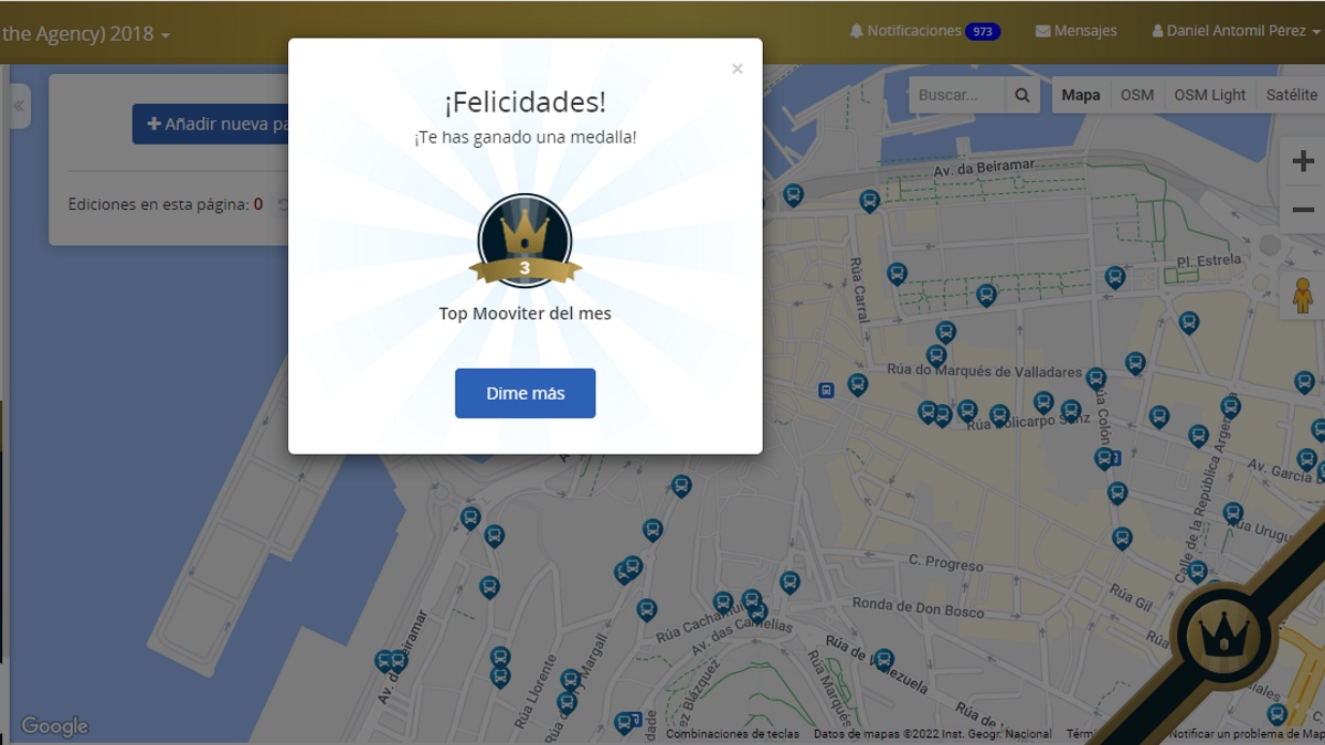 Ver esto al abrir mi cuenta de Moovit alegra el día