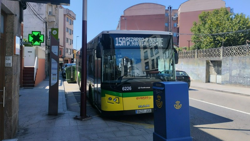 Autobús de Vitrasa, empresa que por ahora, no permite el pago con tarjeta de crédito, previsiblemente hasta la entrada en vigor de la nueva concesión