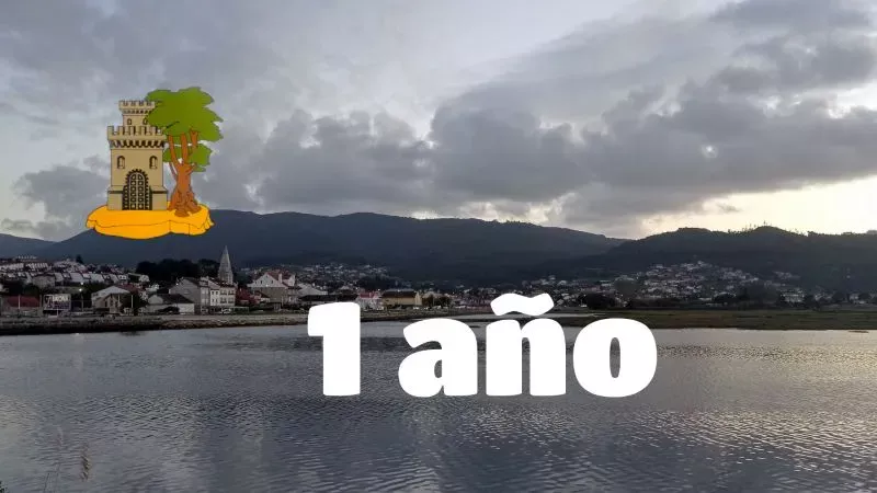 Una fotografía de la costa de Baiona desde A Ramallosa, con el nuevo logotipo de Vigo360