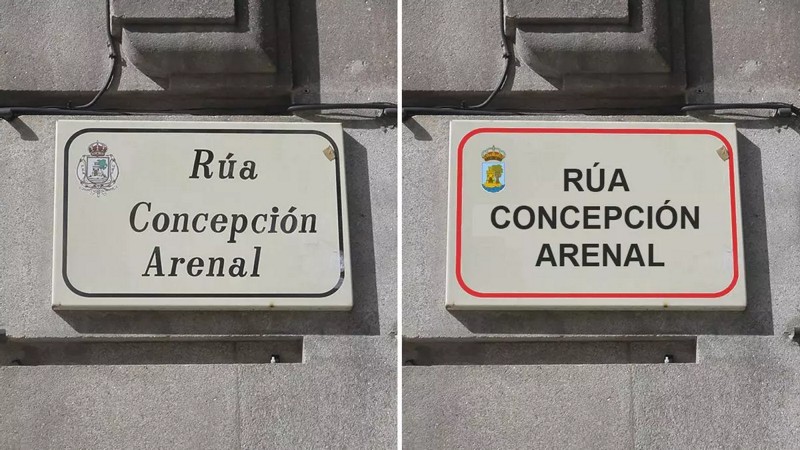 Las nuevas placas de las calles. Fuente: farodevigo.es