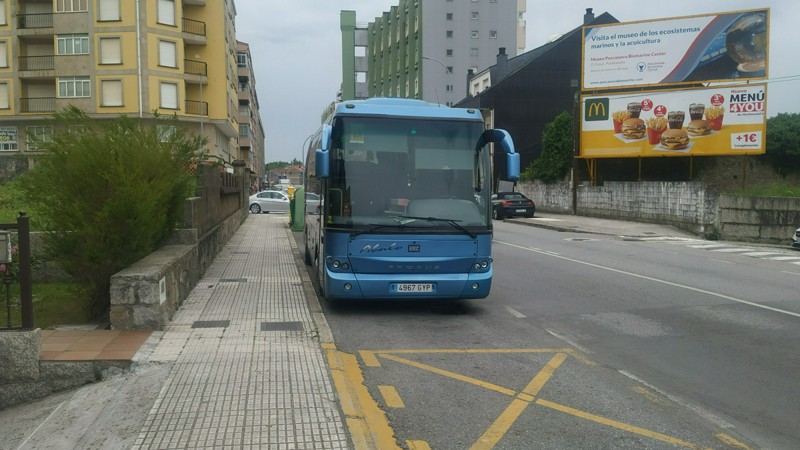 Autobús que suele hacer la línea urbana de Carril a Vilaxoán